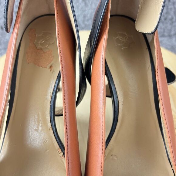 Ann Taylor Rian Pumps Womens 8.5 Genuine Leather Ankle Wrap Stiletto Heels - Picture 8 of 10